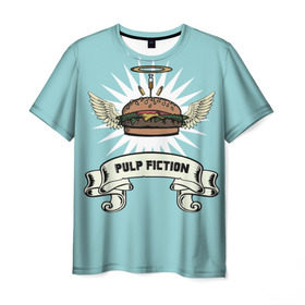 Мужская футболка 3D с принтом Четвертьфунтовый чизбургер , 100% полиэфир | прямой крой, круглый вырез горловины, длина до линии бедер | big kahuna | pulp fiction | винсент вега | гамбургер | джулс виннфилд | криминальное чтиво