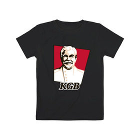 Детская футболка хлопок с принтом Stalin KGB , 100% хлопок | круглый вырез горловины, полуприлегающий силуэт, длина до линии бедер | 