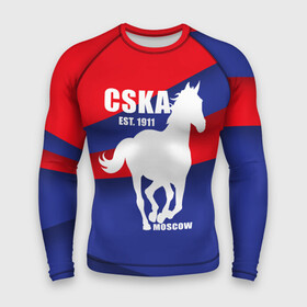 Мужской рашгард 3D с принтом CSKA est. 1911 ,  |  | армейцы | болельщик | кони | красно синие | фанат | футбол | футболист | цска