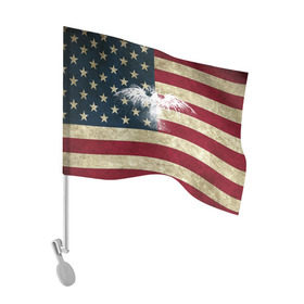 Флаг для автомобиля с принтом Флаг США с белым орлом , 100% полиэстер | Размер: 30*21 см | Тематика изображения на принте: usa | америка | американец | америки | звездно полосатый | необычный | нью йорк | орел | соединенные | сша | флаг | штаты | янки
