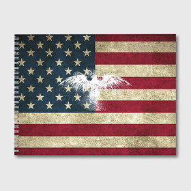 Альбом для рисования с принтом Флаг США с белым орлом , 100% бумага
 | матовая бумага, плотность 200 мг. | usa | америка | американец | америки | звездно полосатый | необычный | нью йорк | орел | соединенные | сша | флаг | штаты | янки