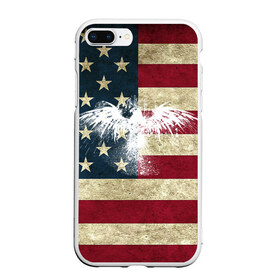 Чехол для iPhone 7Plus/8 Plus матовый с принтом Флаг США с белым орлом , Силикон | Область печати: задняя сторона чехла, без боковых панелей | usa | америка | американец | америки | звездно полосатый | необычный | нью йорк | орел | соединенные | сша | флаг | штаты | янки