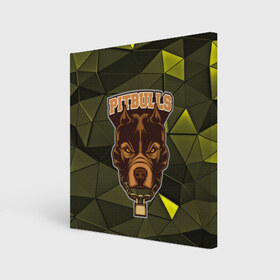 Холст квадратный с принтом Pitbulls , 100% ПВХ |  | Тематика изображения на принте: dog | pitbulls | абстракция | геометрия | животные | собака | треугольники | цепь