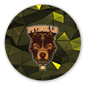 Коврик круглый с принтом Pitbulls , резина и полиэстер | круглая форма, изображение наносится на всю лицевую часть | Тематика изображения на принте: dog | pitbulls | абстракция | геометрия | животные | собака | треугольники | цепь