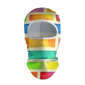 Балаклава 3D с принтом Bricks Watercolor , 100% полиэстер, ткань с особыми свойствами — Activecool | плотность 150–180 г/м2; хорошо тянется, но при этом сохраняет форму. Закрывает шею, вокруг отверстия для глаз кайма. Единый размер | 3d | watercolor | кирпичики | клетка | радуга | текстуры | цветные линии