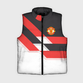 Женский жилет утепленный 3D с принтом Manchester United  Stripe ,  |  | manchester united | stripe | манчестер юнайтед | футбол