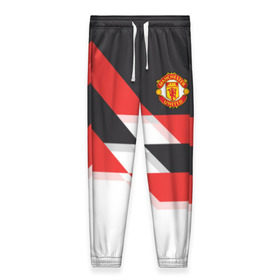 Женские брюки 3D с принтом Manchester United - Stripe , полиэстер 100% | прямой крой, два кармана без застежек по бокам, с мягкой трикотажной резинкой на поясе и по низу штанин. В поясе для дополнительного комфорта — широкие завязки | manchester united | stripe | манчестер юнайтед | футбол