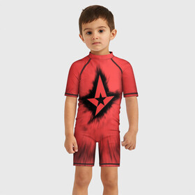 Детский купальный костюм 3D с принтом Team Astralis , Полиэстер 85%, Спандекс 15% | застежка на молнии на спине | astralis | csgo | dota | dota 2 | team astralis | астралис | дота | киберспорт | кс | ксго