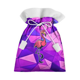 Подарочный 3D мешок с принтом Фламинго , 100% полиэстер | Размер: 29*39 см | bird | flyer | fowl | poultry | seabird | triangle | абстракция | животные | птицы | текстуры | тренд | треугольники | фламинго