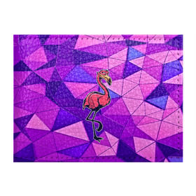 Обложка для студенческого билета с принтом Фламинго , натуральная кожа | Размер: 11*8 см; Печать на всей внешней стороне | Тематика изображения на принте: bird | flyer | fowl | poultry | seabird | triangle | абстракция | животные | птицы | текстуры | тренд | треугольники | фламинго