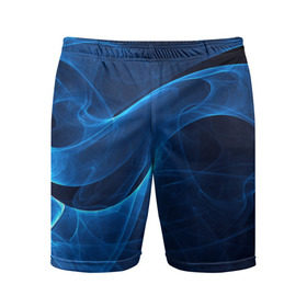 Мужские шорты 3D спортивные с принтом Дым ,  |  | волна | лазер | луч | пламя | синий