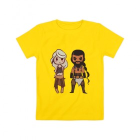 Детская футболка хлопок с принтом Кхалиси и Кхал , 100% хлопок | круглый вырез горловины, полуприлегающий силуэт, длина до линии бедер | 