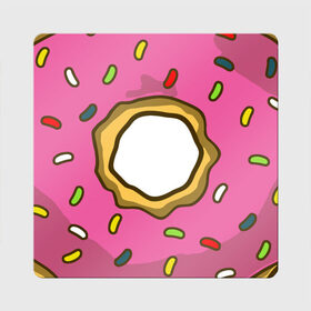 Магнит виниловый Квадрат с принтом Пончик , полимерный материал с магнитным слоем | размер 9*9 см, закругленные углы | bart | homer | simpsons | барт | гомер | еда | мульт | мультфильм | пончик | симпсоны | спрингфилд
