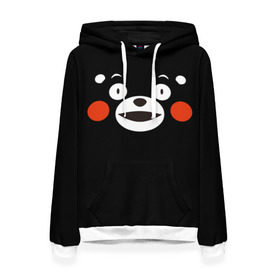 Женская толстовка 3D с принтом Kumamon , 100% полиэстер  | двухслойный капюшон со шнурком для регулировки, мягкие манжеты на рукавах и по низу толстовки, спереди карман-кенгуру с мягким внутренним слоем. | kumamon | во имя сатаны | во славу сатане | кумамон