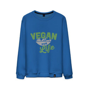 Мужской свитшот хлопок с принтом Vegan for Life , 100% хлопок |  | green | vegan | yoga | веган | вегетарианец | вегетарианство | витамины | здоровье | зеленый | зож | йога | овощи | фрукты