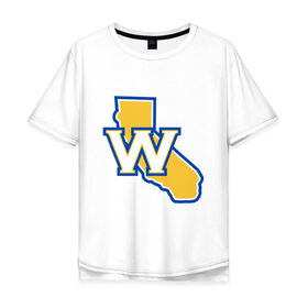 Мужская футболка хлопок Oversize с принтом Golden State Warriors , 100% хлопок | свободный крой, круглый ворот, “спинка” длиннее передней части | basketball | баскетбол | нба