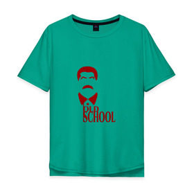 Мужская футболка хлопок Oversize с принтом Сталин старая школа , 100% хлопок | свободный крой, круглый ворот, “спинка” длиннее передней части | old | school | коммунизм | портрет | ретро | советский | союз | ссср | сталин | старая | усы | школа