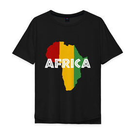 Мужская футболка хлопок Oversize с принтом Африка , 100% хлопок | свободный крой, круглый ворот, “спинка” длиннее передней части | 