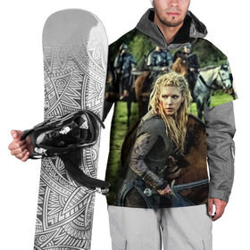 Накидка на куртку 3D с принтом Лагерта , 100% полиэстер |  | 3d | katheryn winnick | lagertha | vikings | воин | девушка | кэтрин уинник | меч | сериал | фильмы