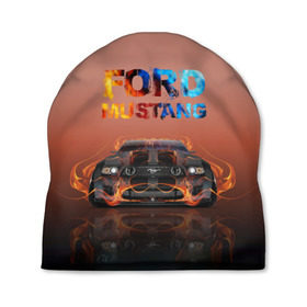 Шапка 3D с принтом Ford Mustang , 100% полиэстер | универсальный размер, печать по всей поверхности изделия | 50 лет | mach 1 | авто | автомобиль | блатн | иномарка | крутая | логотип | марка красивая | машина | мустанг | надпись | пацанский таз | седан | тачила | тачка | форд | эмблема