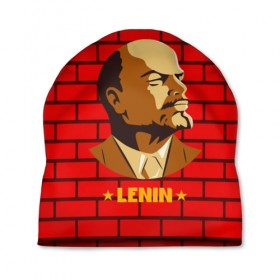 Шапка 3D с принтом Ленин , 100% полиэстер | универсальный размер, печать по всей поверхности изделия | 