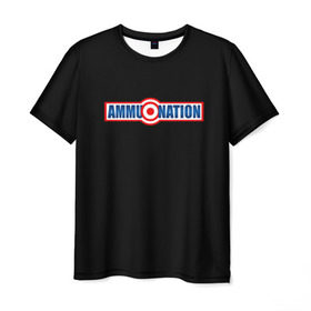 Мужская футболка 3D с принтом AMMU-NATION , 100% полиэфир | прямой крой, круглый вырез горловины, длина до линии бедер | ammunation | auto | dead | grand | gta | gta5 | red | redemption | theft | гта