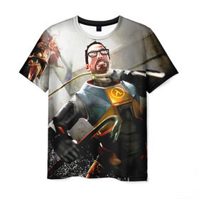 Мужская футболка 3D с принтом Half-Life , 100% полиэфир | прямой крой, круглый вырез горловины, длина до линии бедер | freeman | gordon | half | halflife | hl | life | гордон | лайф | фримен | халва | халф | халфлайф | халява