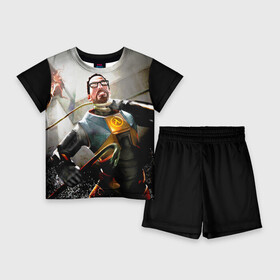 Детский костюм с шортами 3D с принтом Half Life ,  |  | freeman | gordon | half | halflife | hl | life | гордон | лайф | фримен | халва | халф | халфлайф | халява