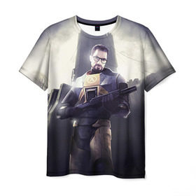 Мужская футболка 3D с принтом Half-Life , 100% полиэфир | прямой крой, круглый вырез горловины, длина до линии бедер | Тематика изображения на принте: freeman | gordon | half | halflife | hl | life | гордон | лайф | фримен | халва | халф | халфлайф | халява