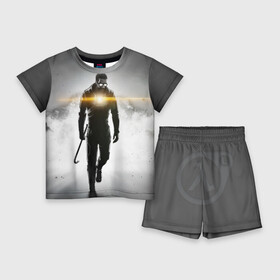 Детский костюм с шортами 3D с принтом Half Life ,  |  | freeman | gordon | half | halflife | hl | life | гордон | лайф | фримен | халва | халф | халфлайф | халява