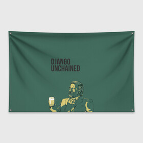 Флаг-баннер с принтом Доктор Шульц , 100% полиэстер | размер 67 х 109 см, плотность ткани — 95 г/м2; по краям флага есть четыре люверса для крепления | django | dr. king schultz | unchained | вальц | джанго | квентин | кристоф | освобожденный | тарантино