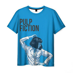 Мужская футболка 3D с принтом Танцующая Мия , 100% полиэфир | прямой крой, круглый вырез горловины, длина до линии бедер | pulp fiction | квентин | криминальное чтиво | мия уоллес | тарантино