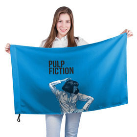 Флаг 3D с принтом Танцующая Мия , 100% полиэстер | плотность ткани — 95 г/м2, размер — 67 х 109 см. Принт наносится с одной стороны | pulp fiction | квентин | криминальное чтиво | мия уоллес | тарантино