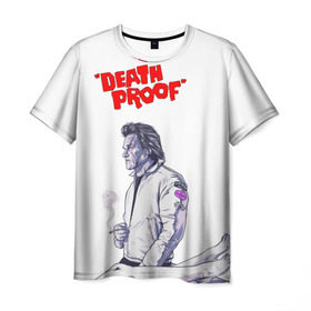 Мужская футболка 3D с принтом Death proof , 100% полиэфир | прямой крой, круглый вырез горловины, длина до линии бедер | Тематика изображения на принте: stuntman mike | квентин | курт рассел | тарантино