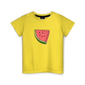 Детская футболка хлопок с принтом Арбузе , 100% хлопок | круглый вырез горловины, полуприлегающий силуэт, длина до линии бедер | Тематика изображения на принте: арбуз | арбузы | лето | фрукты