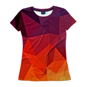 Женская футболка 3D с принтом Geometric , 100% полиэфир ( синтетическое хлопкоподобное полотно) | прямой крой, круглый вырез горловины, длина до линии бедер | abstract | abstraction | color | geometry | mirror | polygon | абстракция | геометрия | грани | линии | полигоны | сочетания | треугольники