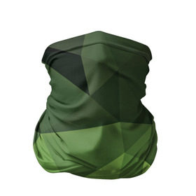 Бандана-труба 3D с принтом Хаки геометрия , 100% полиэстер, ткань с особыми свойствами — Activecool | плотность 150‒180 г/м2; хорошо тянется, но сохраняет форму | зеленый | полигоны