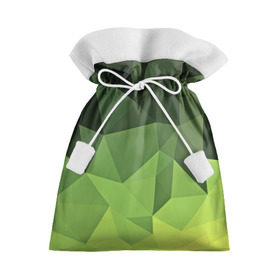 Подарочный 3D мешок с принтом Хаки геометрия , 100% полиэстер | Размер: 29*39 см | зеленый | полигоны