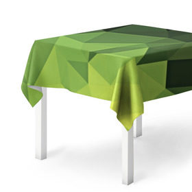 Скатерть 3D с принтом Хаки геометрия , 100% полиэстер (ткань не мнется и не растягивается) | Размер: 150*150 см | зеленый | полигоны