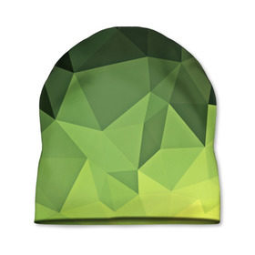 Шапка 3D с принтом Хаки геометрия , 100% полиэстер | универсальный размер, печать по всей поверхности изделия | зеленый | полигоны