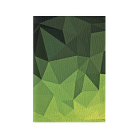 Обложка для паспорта матовая кожа с принтом Хаки геометрия , натуральная матовая кожа | размер 19,3 х 13,7 см; прозрачные пластиковые крепления | зеленый | полигоны