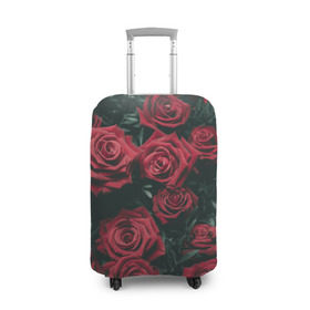 Чехол для чемодана 3D с принтом Бархатные розы , 86% полиэфир, 14% спандекс | двустороннее нанесение принта, прорези для ручек и колес | бархат | бутоны | роза | розы | цветы