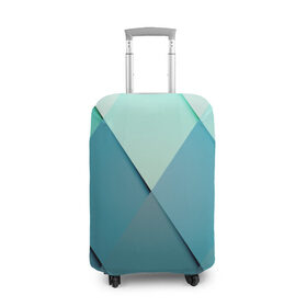 Чехол для чемодана 3D с принтом Blue rhombuses , 86% полиэфир, 14% спандекс | двустороннее нанесение принта, прорези для ручек и колес | beautiful | blue | bright | color | figures | original | rhombuses | голубое | зелёное | зелёный | красивое | красота | ромбы | синее | синий | фигура | фигуры | цвет | яркое