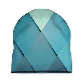 Шапка 3D с принтом Blue rhombuses , 100% полиэстер | универсальный размер, печать по всей поверхности изделия | beautiful | blue | bright | color | figures | original | rhombuses | голубое | зелёное | зелёный | красивое | красота | ромбы | синее | синий | фигура | фигуры | цвет | яркое