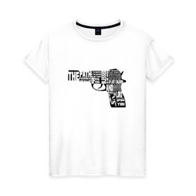 Женская футболка хлопок с принтом Pulp Fiction , 100% хлопок | прямой крой, круглый вырез горловины, длина до линии бедер, слегка спущенное плечо | 25 17 | 2517 | библия | криминальное чтиво | оружие | пистолет | самюэль джексон | цитата | эклезиаст