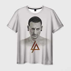 Мужская футболка 3D с принтом Chester Bennington , 100% полиэфир | прямой крой, круглый вырез горловины, длина до линии бедер | chester bennington | рок