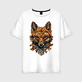 Женская футболка хлопок Oversize с принтом Fox , 100% хлопок | свободный крой, круглый ворот, спущенный рукав, длина до линии бедер
 | art | wild | животные | искусство | лиса | лисица | лисичка | природа
