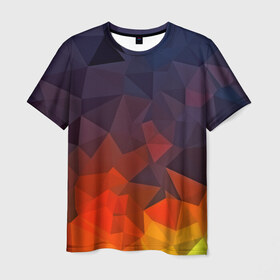 Мужская футболка 3D с принтом Абстракция , 100% полиэфир | прямой крой, круглый вырез горловины, длина до линии бедер | abstract | abstraction | color | geometry | mirror | polygon | абстракция | геометрия | грани | линии | полигоны | сочетания | стекло | треугольники