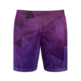 Мужские шорты 3D спортивные с принтом Фиолетовые грани ,  |  | abstract | abstraction | color | geometry | mirror | polygon | абстракция | геометрия | грани | линии | полигоны | сочетания | стекло | треугольники