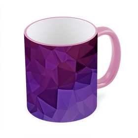 Кружка 3D с принтом Фиолетовые грани , керамика | ёмкость 330 мл | abstract | abstraction | color | geometry | mirror | polygon | абстракция | геометрия | грани | линии | полигоны | сочетания | стекло | треугольники